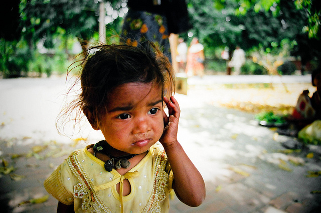 little girl in india