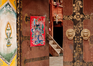 A traditional doorway in Shangri-la