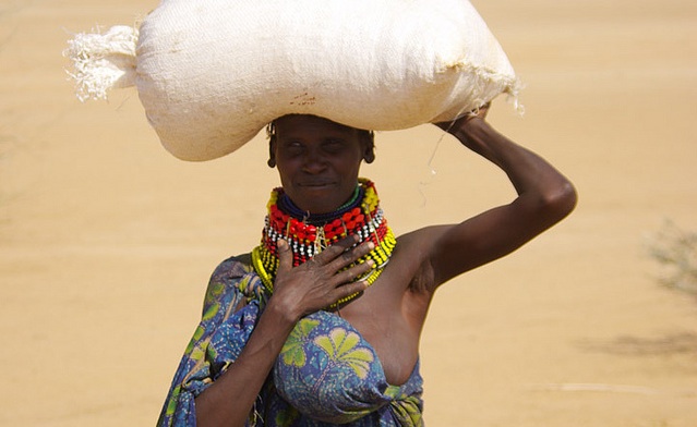 woman starving africa